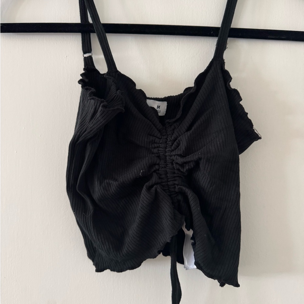 Black Ruched Women's Top